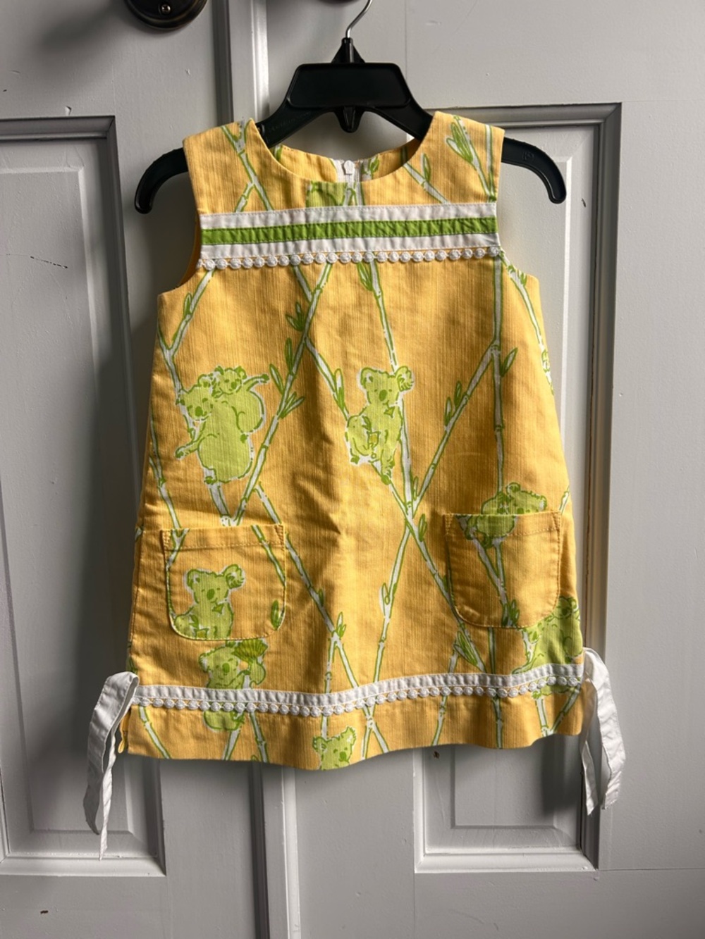 Lilly Pulitzer Yellow & Lime Green Koala Print Shift Dress
